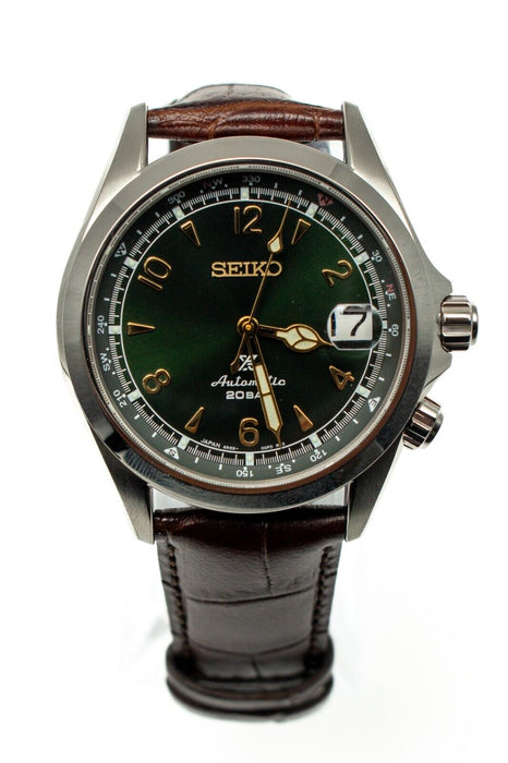 Seiko Prospex Alpinist Green Dial Brown Leather Strap Men's Watch SPB121