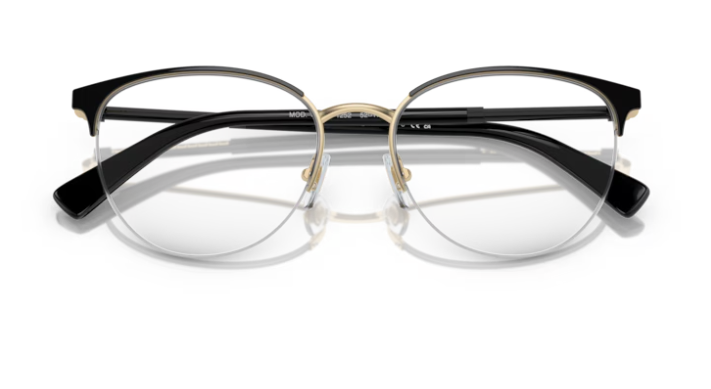 Versace 0VE1247 1252 Black/Pale Gold Cat-Eye Women's Eyeglasses