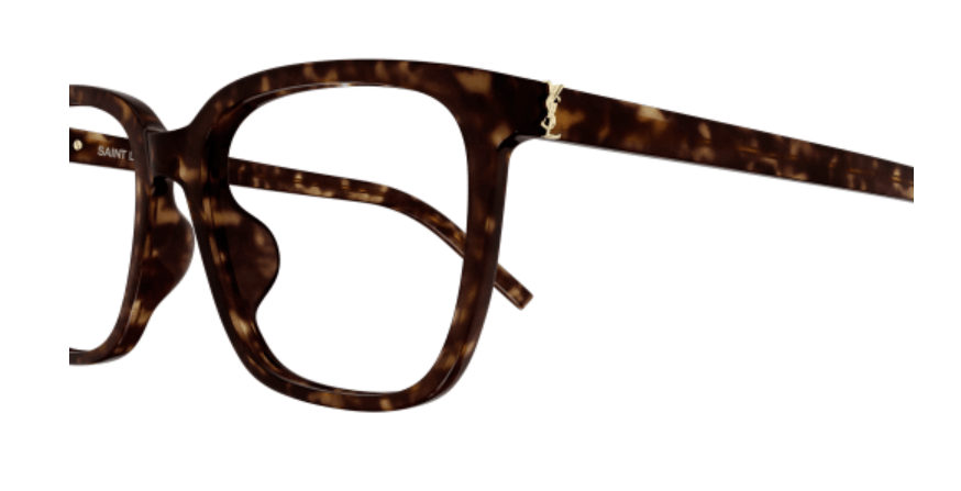 Saint Laurent SL M142/F 002 Havana Small Soft Rectangle Women's Eyeglasses