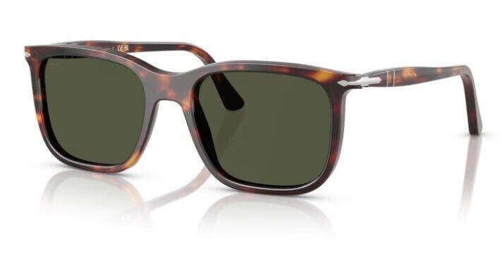 Persol 0PO3357S 24/31 Havana/ Green Rectangle Shaped 53mm Unisex Sunglasses