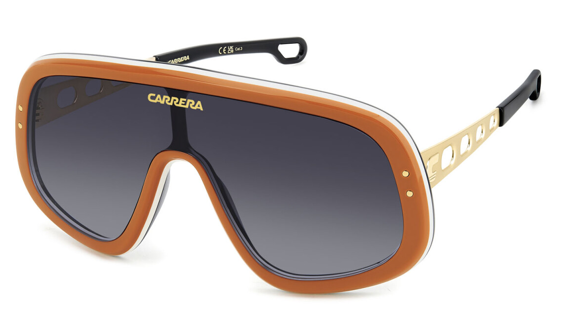 Carrera FLAGLAB 17 C3E 9O Orange Gold/Dark Grey Shaded Mask Men's Sunglasses