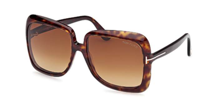 Tom Ford Lorelai FT1156 52F Dark Havana/Brown Square Women's Sunglasses