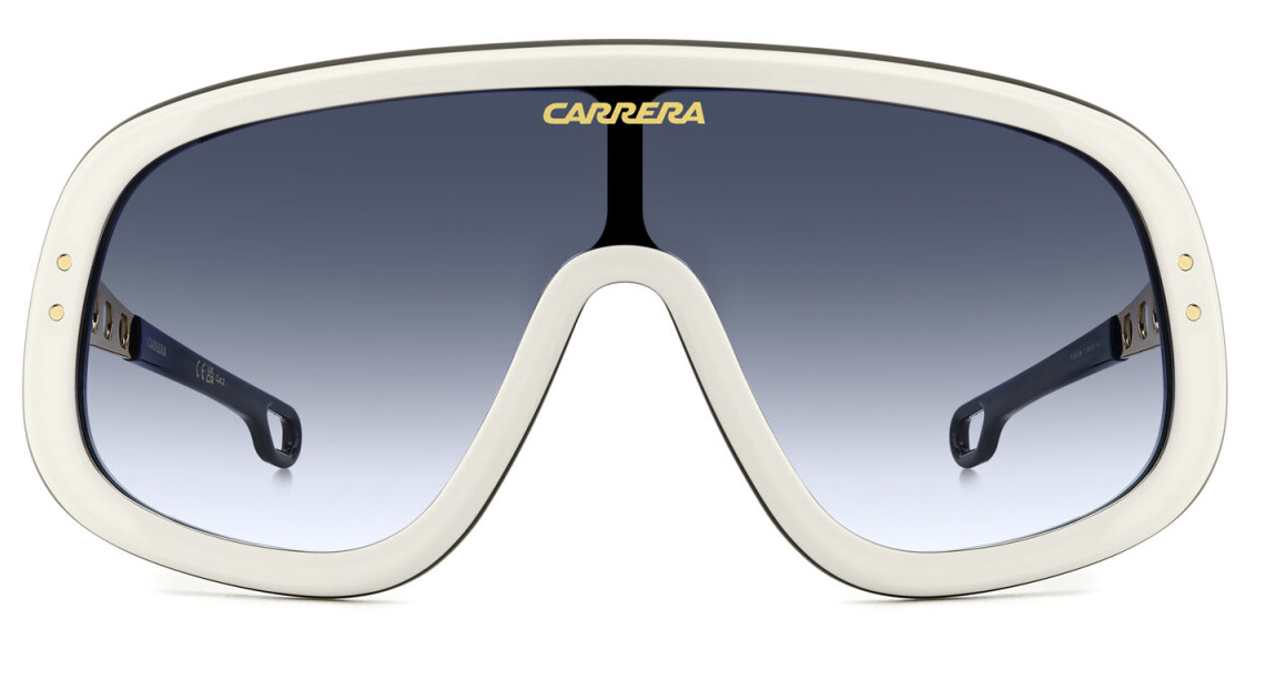 Carrera FLAGLAB 17 B4E 08 White Gold/Blue Shaded Mask Men's Sunglasses