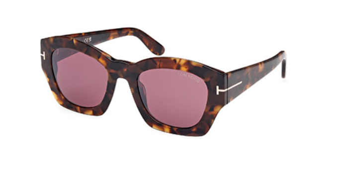 Tom Ford GUILLIANA FT1083 52T Dark Havana/Bordeaux Mirrored Women's Sunglasses