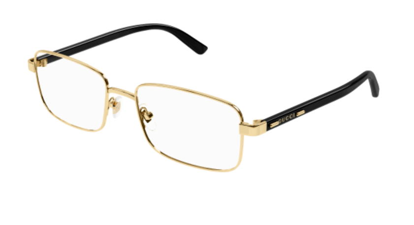 Gucci GG1586O 004 Gold/Black Rectangular Men's Eyeglasses