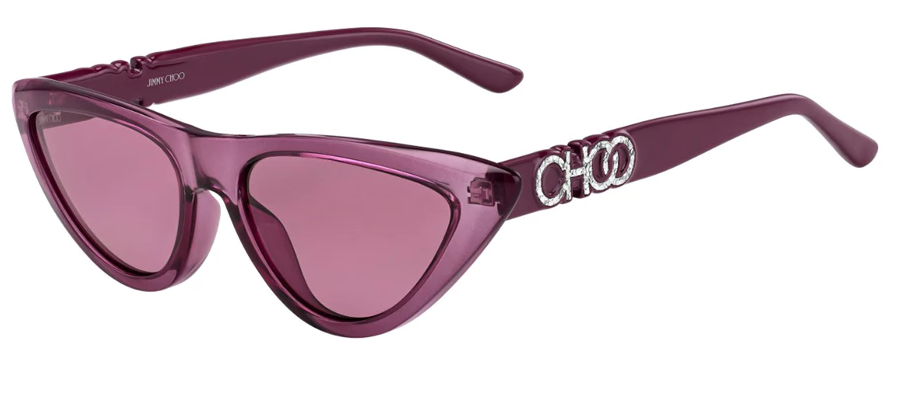 Jimmy Choo SPARKS/G/S 8CQ/U1 Transparent Purple/Pink Cat Eye Women's Sunglasses