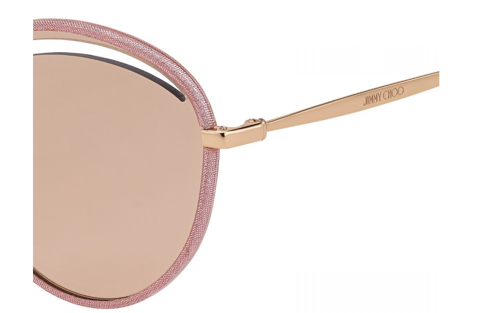Jimmy Choo Malya/S KON/2S Pink-Gold/Pink Mirrored Oval  Women's Sunglasses