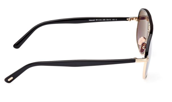 Tom Ford FT1019 Maxwell 28B Rose Gold-Shiny Black/Smoke Gradient Sunglasses