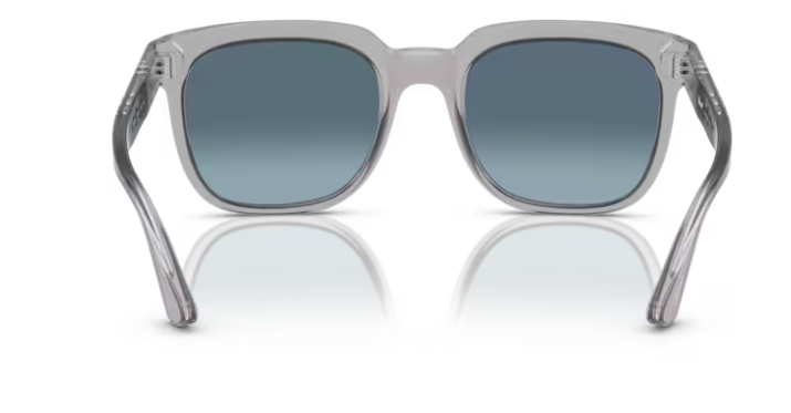 Persol 0PO3323S 309/Q8 Transparent grey/Azure blue Square 53mm Men's Sunglasses