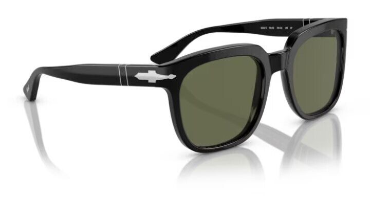 Persol 0PO3323S 95/58 Black/Green Polarized Square 56mm Men's Sunglasses