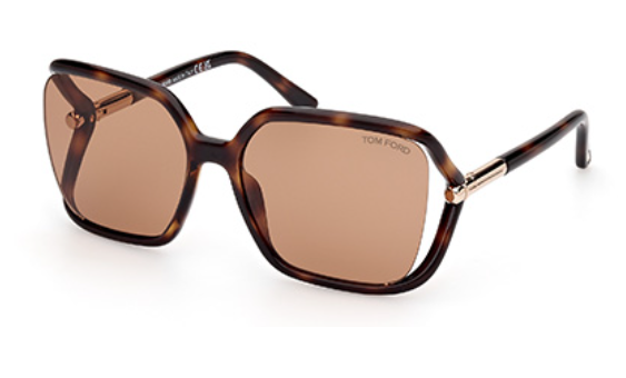 Tom Ford SOLANGE02 FT1089 52E Dark Havana/Brown Butterfly Women's Sunglasses