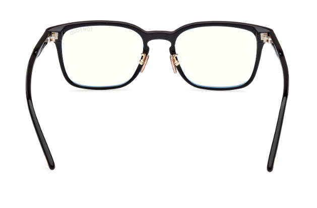 Tom Ford FT5928-D-B 001 Shiny Black Blue Block Lenses Men's Eyeglasses