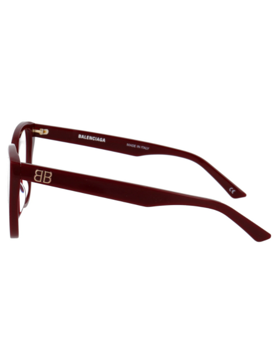 Balenciaga BB0129O 006 Burgundy Squared Eyeglasses