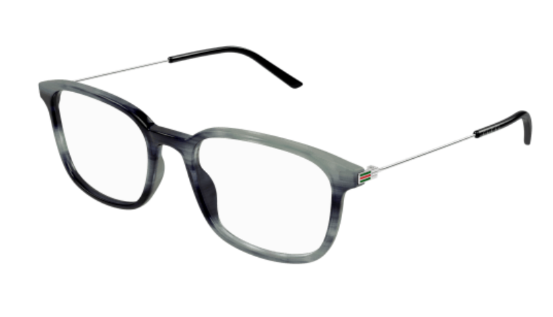 Gucci GG1577O 007 Grey/Silver Square Men's Eyeglasses