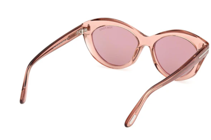 Tom Ford FT1111 72Z Shiny Light Pink/Gradient Oval Women's Sunglasses