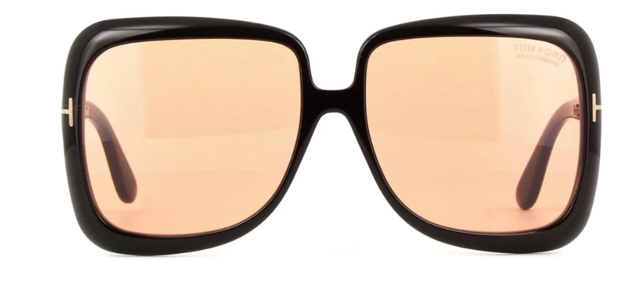 Tom Ford FT1156 01E Shiny Black/Brown Square Women's Sunglasses