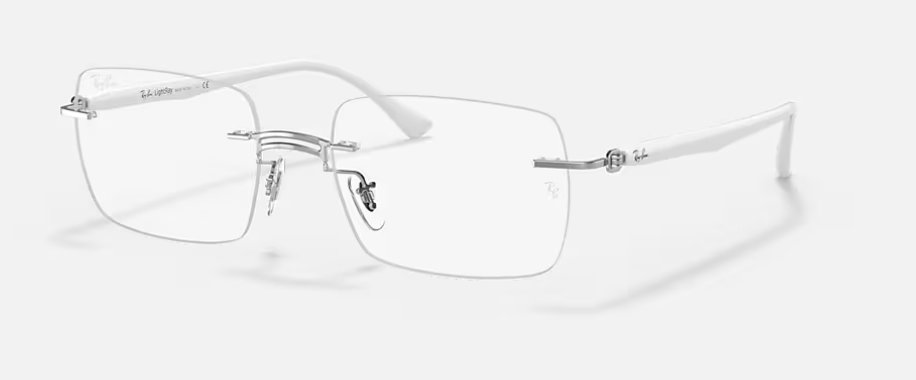 Rayban RB8767 1228 Silver/White Rimless Women's Eyeglasses