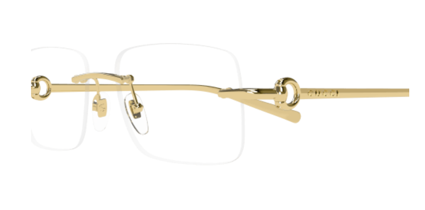 Gucci GG1703O 003 Gold Rectangle Men's Eyeglasses