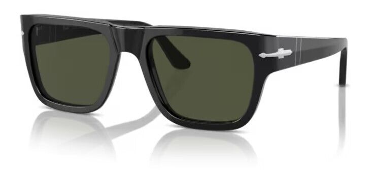 Persol 0PO3348S 95/31 Black/Green Square 57mm Square Men's Sunglasses