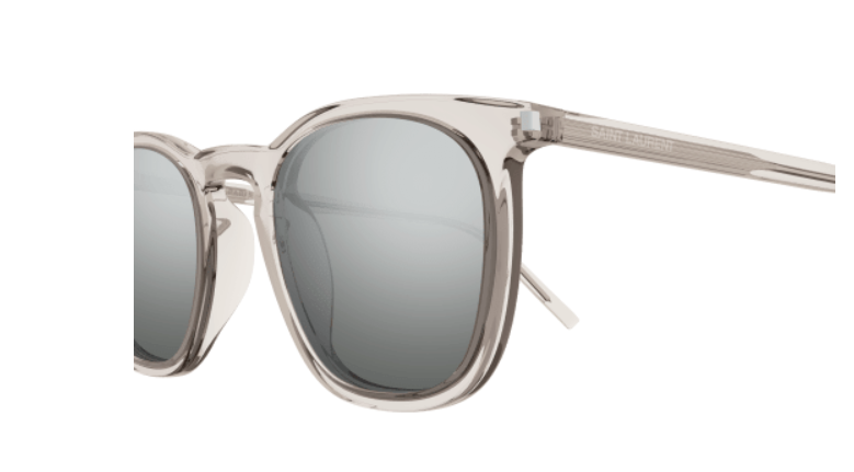 Saint Laurent SL 623 004 Beige/ Silver Square Mirrored Men's Sunglasses