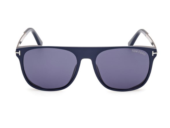 Tom Ford FT1105 Lionel-02 90V Shiny Blue/Blue Square Men's Sunglasses