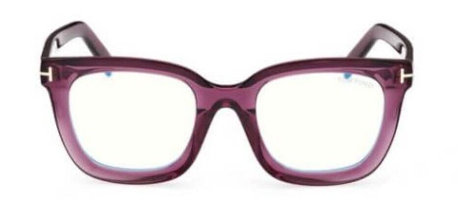 Tom Ford FT5880-B 081  Shiny Transparent Violet/ Blue Block  Women's Eyeglasses