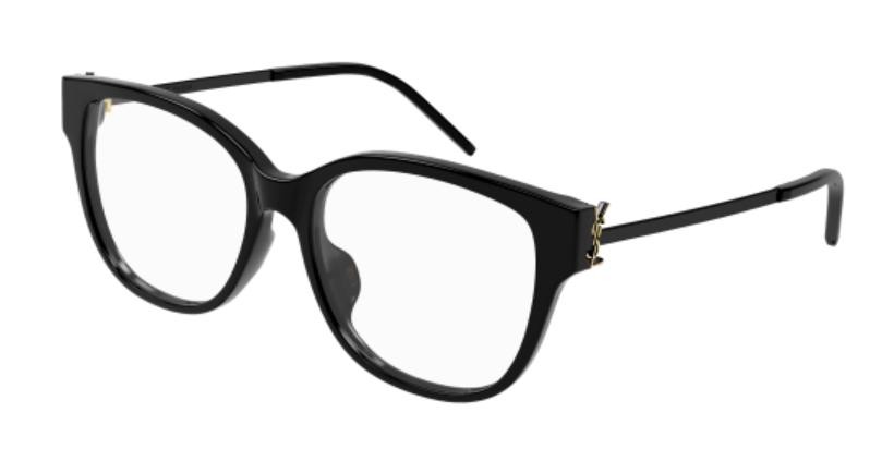 Saint Laurent SL M48O B/F 001 Black Hinge Combi Metal Oval Women's Eyeglasses