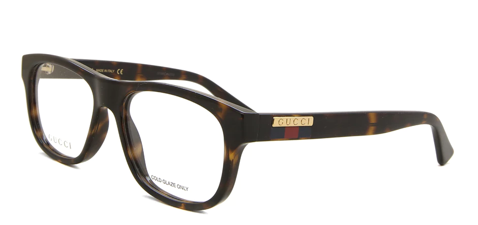 Gucci GG0768O 002 Square Havana Men's Eyeglasses