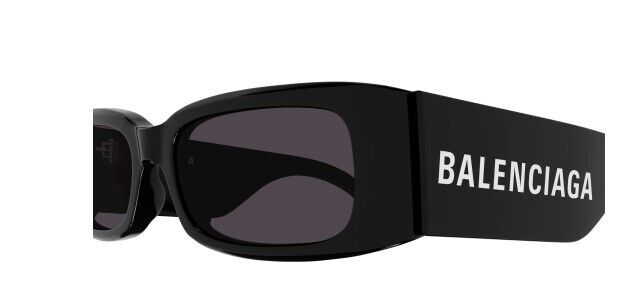 Balenciaga BB0260S 001 Black/Grey Rectangular Women's Sunglasses