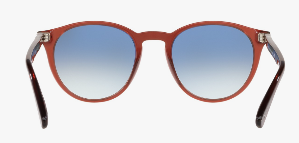 Persol 0PO 3152S 90623F Transparent Red/Gray Gradient Round Men's Sunglasses