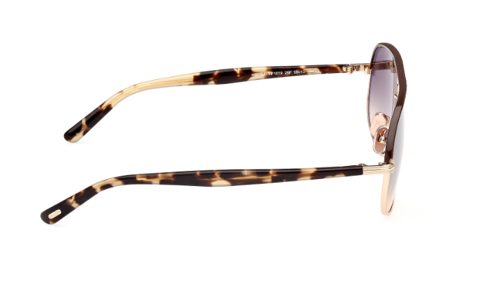 Tom Ford FT1019 Maxwell 28F Rose Gold-Blonde Havana/Brown Gradient Sunglasses