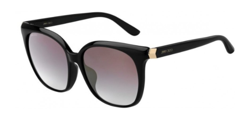 Jimmy Choo WILMA/F/S 807/FQ Black/Grey Mirrored Square Women's Sunglasses