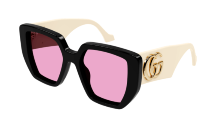 Gucci GG 0956S-002 Black/Ivory Oversized Square Women's Sunglasses