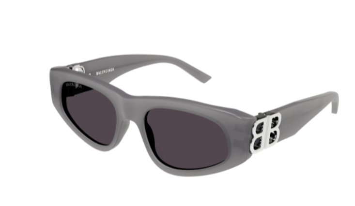 Balenciaga BB0095S 015 Grey-Silver/Grey Cat Eye Women's Sunglasses