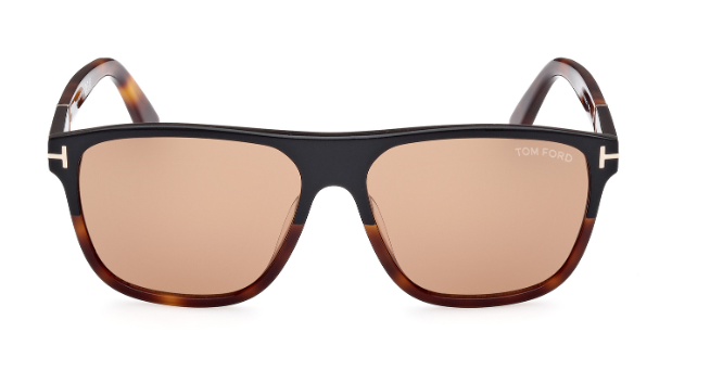 Tom Ford FT1081 05E Black-Red Havana/Brown Square Gradient Sunglasses