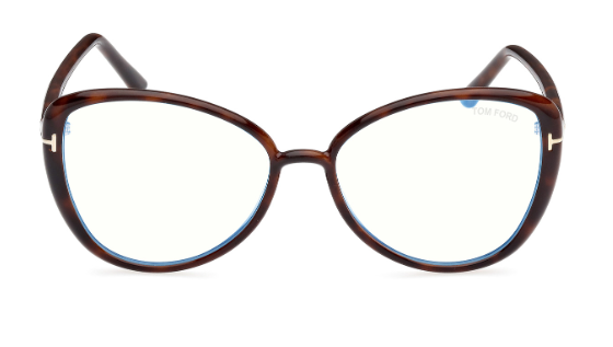 Tom Ford FT5907 052 Dark Havana / Clear Butterfly shaped Women's Eyeglasses