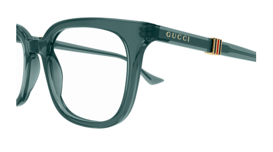 Gucci GG1497O 007 Green Soft Square Men's Eyeglasses