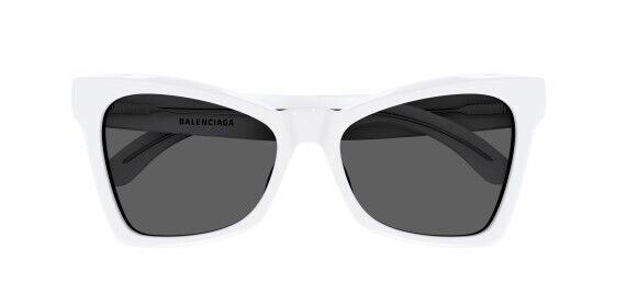 Balenciaga BB0231S 005 White/Grey Cat-Eye Women's Sunglasses