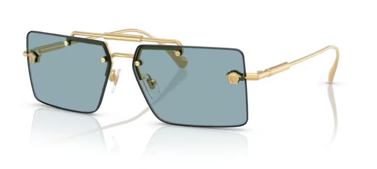 Versace 0VE2245 100280 Gold/Blue Rectangular Women's Sunglasses