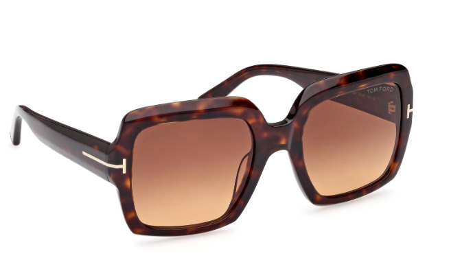 Tom Ford KAYA FT1082 52F Dark Havana/Brown Square Women's Sunglasses