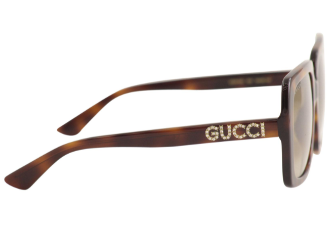 Gucci GG0418S 003 Havana/Brown Gradient Square Women's Sunglasses