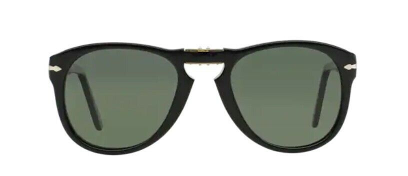 Persol 0PO0714 Folding 95/58 Black/ Silver & green Polarized Men's Sunglasses