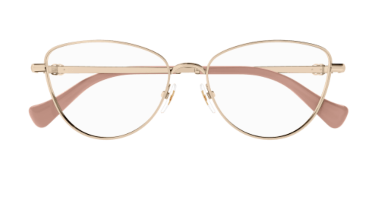 Gucci GG1595O 002 Gold Cat Eye Women's Eyeglasses