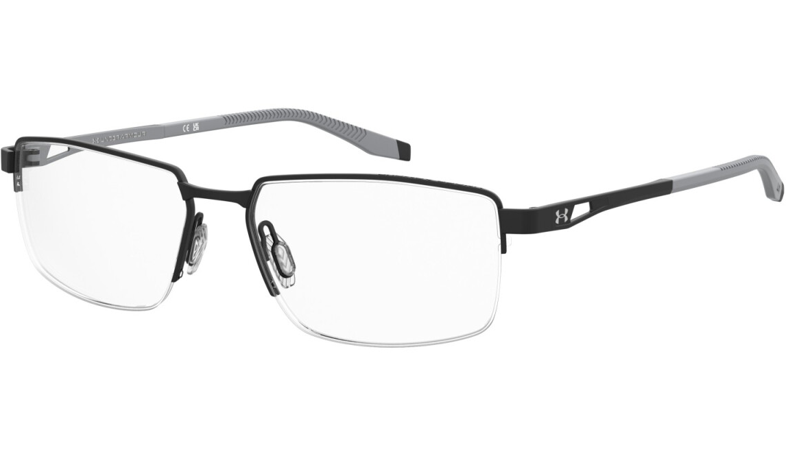 Under Armour UA 5078/G 06W Matte Black Grey Rectangular Men's Eyeglasses