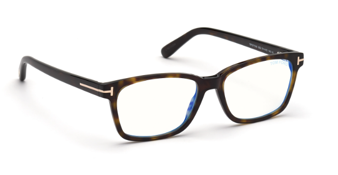 Tom Ford FT5713 052 Dark Havana/Clear Rectangular 53mm Women's Eyeglasses