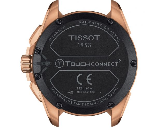 Tissot T-Touch Connect Solar Black Dial Leather Strap men's Watch T1214204605100