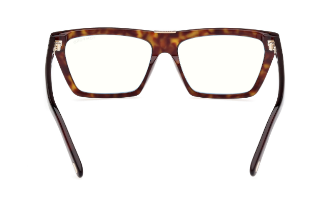 Tom Ford FT5912 052 Dark Havana / Shiny Dark Brown Square Women's Eyeglasses