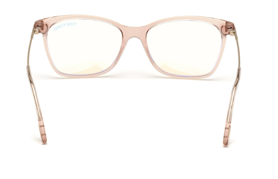 Tom Ford FT5712 072 Shiny Light Pink / Pale Gold 50mm Square Women's Eyeglasses