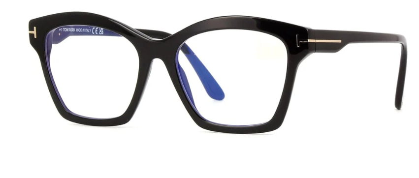 Tom Ford FT5965-B 001 Shiny Black/Shiny Black Square Women's Eyeglasses