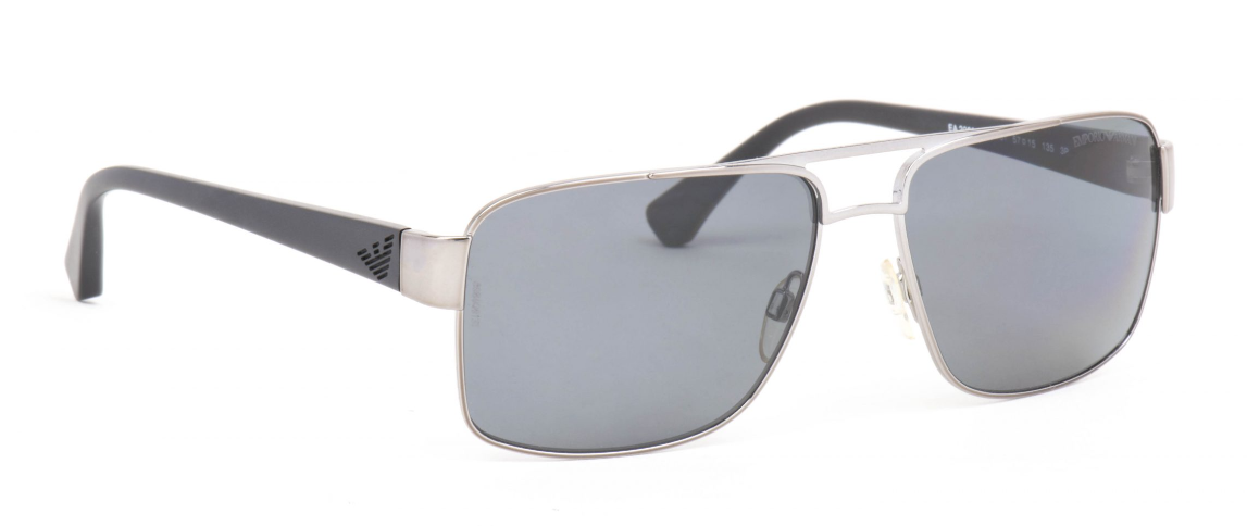 Emporio Armani EA2002 3016/8G Black Silver/Grey Gradient Square Men's Sunglasses
